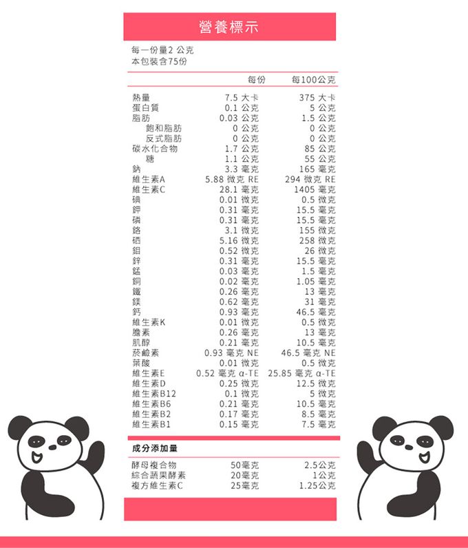 鑫耀生技Panda - 植物性DHA粉+蔬果綜合維他命粉