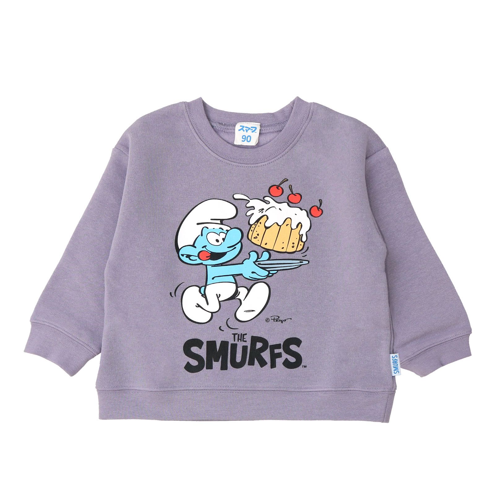 日本 ZOOLAND - 藍色小精靈聯名 保暖長袖上衣-讀書乖寶寶-海軍藍