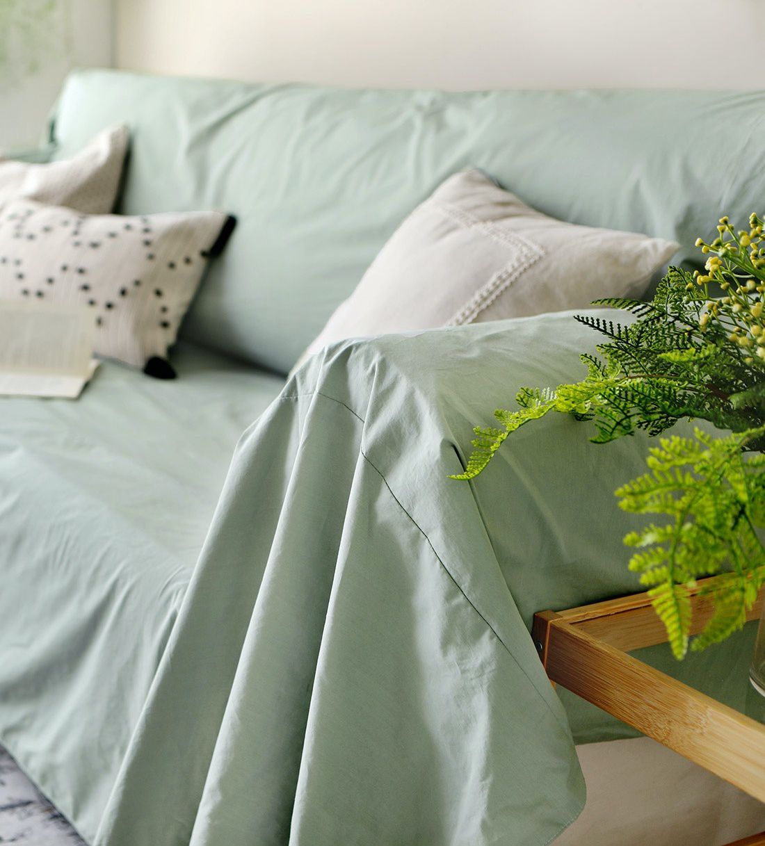 韓國 Prielle - 60支高密度棉防水防污沙發套-綠 (220X330)