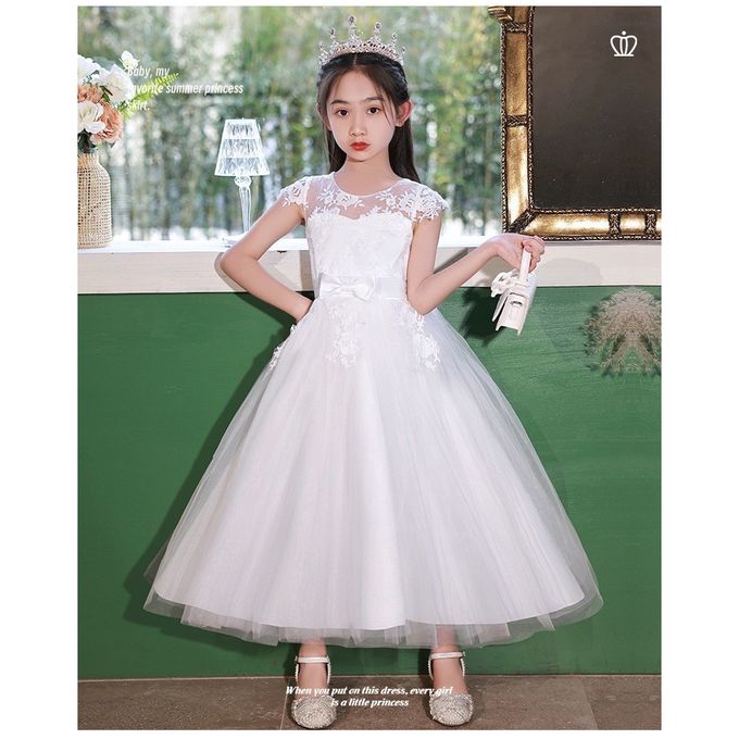 畢業典禮古典美人蕾絲白紗長禮服