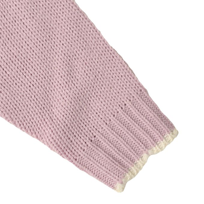 akachan honpo - 針織休閒上衣-荷葉邊-粉紅色