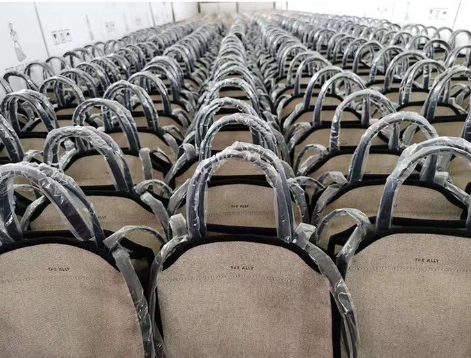 韓國 THEALLY - 質挺帆布方包手提/肩背包-牛奶糖 (迷你)