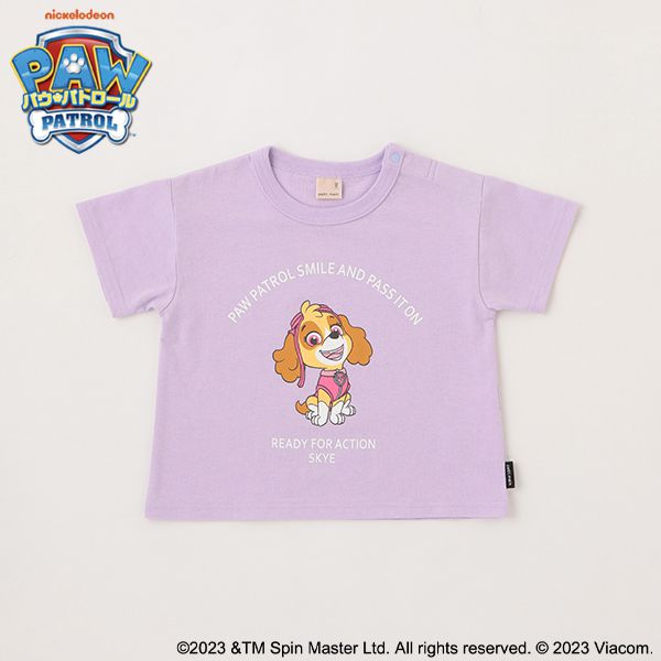 日本 petit main - 汪汪隊聯名 印花短袖上衣-毛毛-卡其