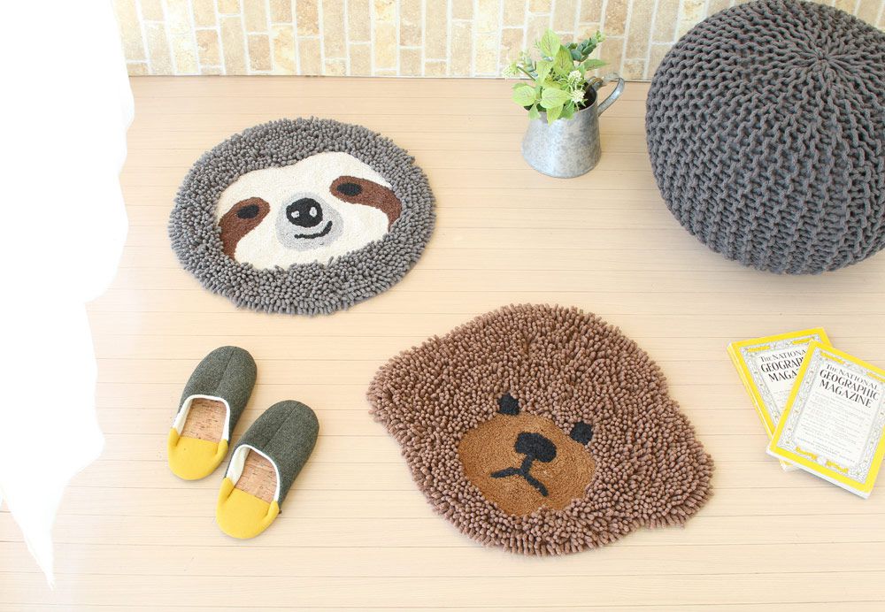 日本 TOMO - 毛茸茸可愛動物腳踏墊-比熊犬 (約直徑45cm)