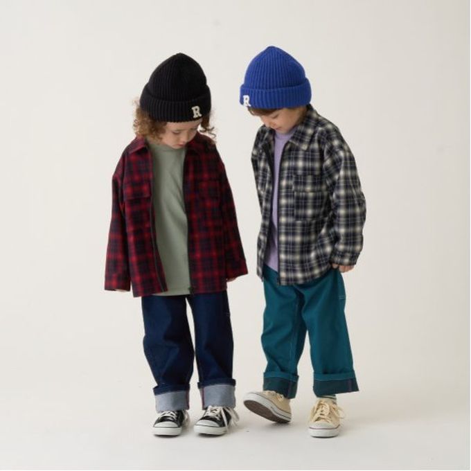 日本 b-ROOM - 經典格紋廓形長袖襯衫/夾克-黑