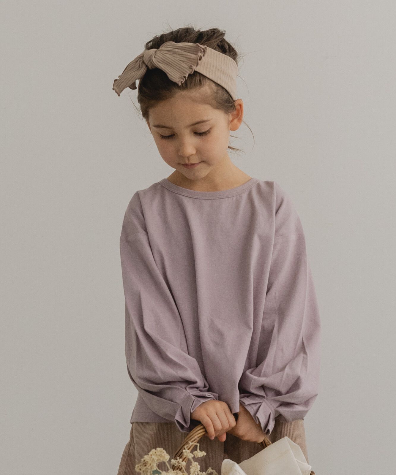 日本 PAIRMANON - 柔棉100% 可愛捲邊薄長袖上衣-桃粉