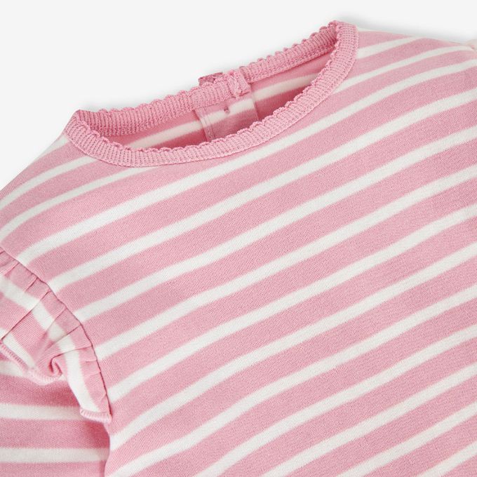 英國 JoJo Maman BeBe - 幼/兒童100%純棉長袖上衣 2 件組(可當內搭)-粉色碎花