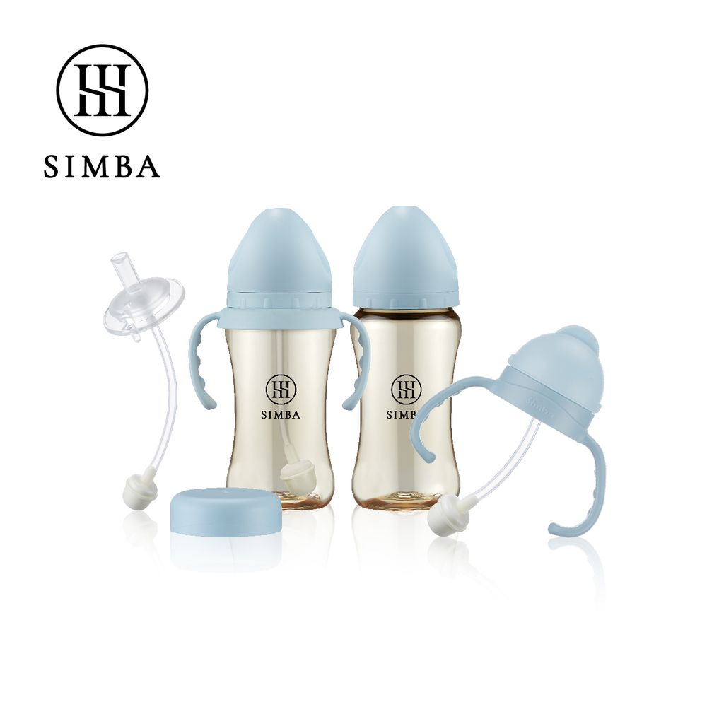 蘊蜜鉑金PPSU寬口防脹氣奶瓶270ml(全能套組)-晨藍