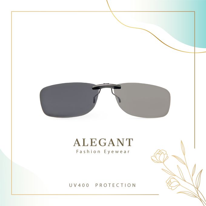 ALEGANT - 冰島灰鋁鎂合金夾式結構寶麗來偏光太陽眼鏡│UV400墨鏡車用夾片│外掛夾式鏡片│近視可戴外掛寶麗來墨鏡