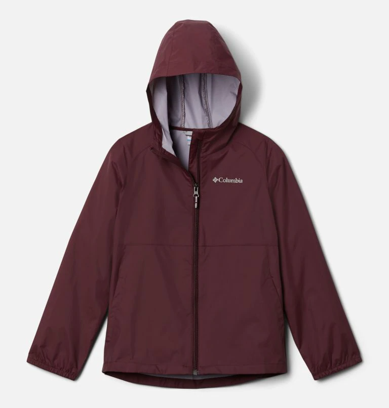 Columbia - 兒童輕量防風防水外套-Malbec 酒紅色