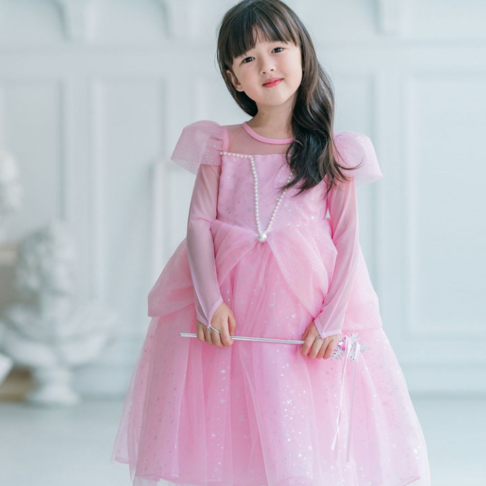 冰雪公主袖洋裝-粉色