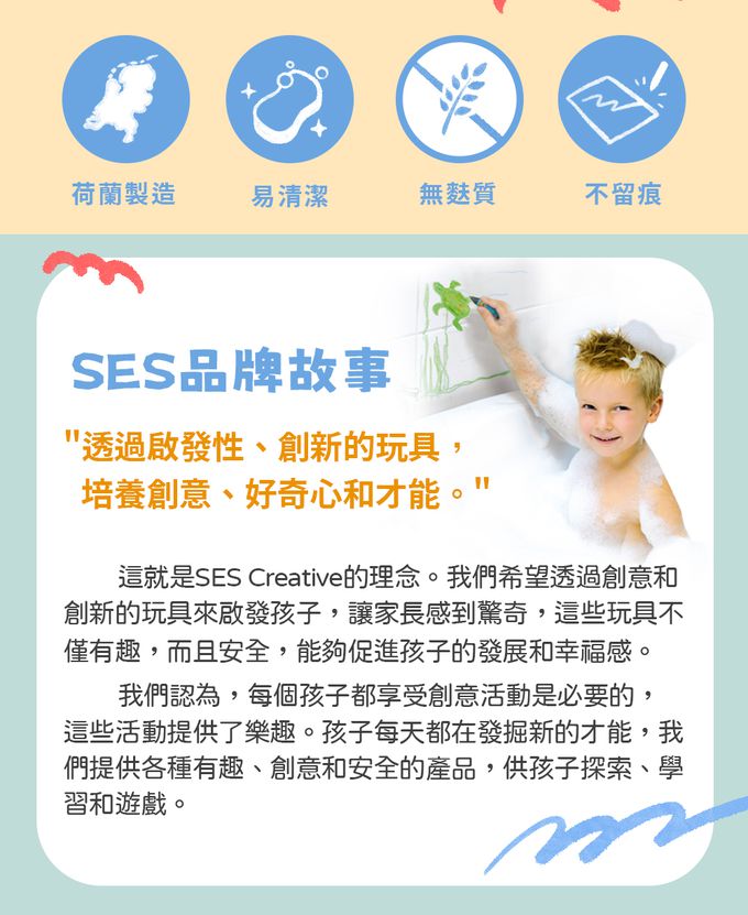 荷蘭SES Creative - 浴室繪畫蠟筆8色