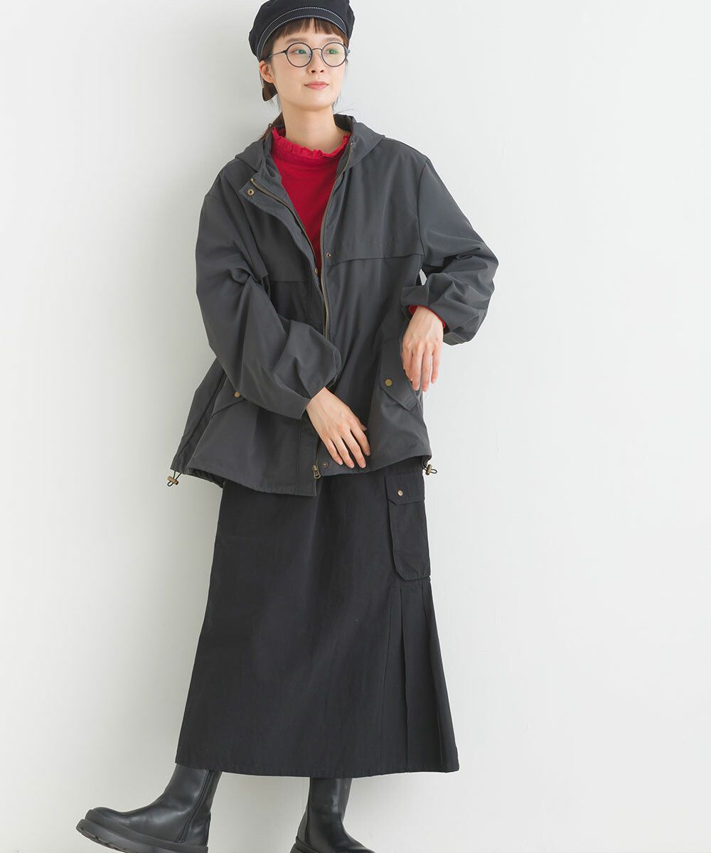 日本女裝代購 - 休閒風側口袋工裝裙-焦糖橘