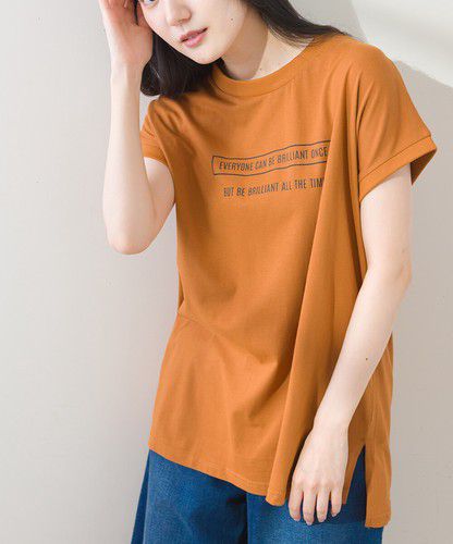 日本 Bou Jeloud - 100%純棉透氣簡約短袖上衣-焦糖橘