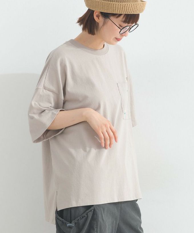 日本 Lupilien - 16OE天竺棉 俏皮刺繡五分袖上衣-小浣熊-薄荷