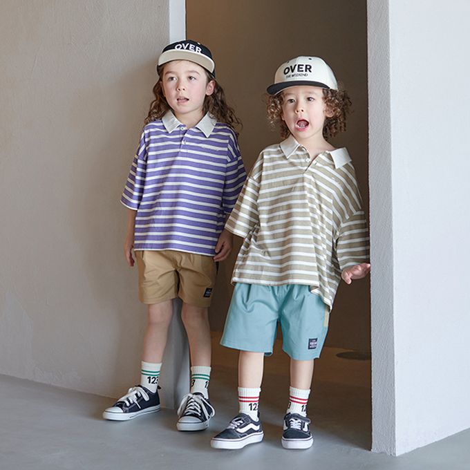 日本 b-ROOM - 撞色大口袋帥氣短褲(4分丈)-亮藍綠