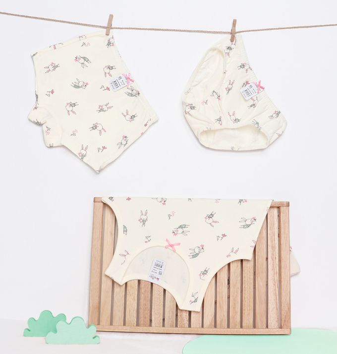 韓國 Mellisse - 韓製棉混紡背心(女寶)-長耳兔子-米