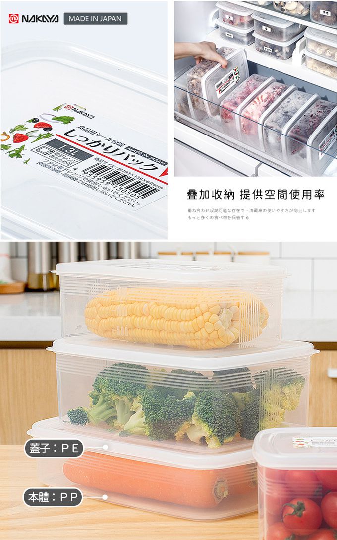 日本 NAKAYA - 日本製 扁形透明收納/食物保鮮盒5件組