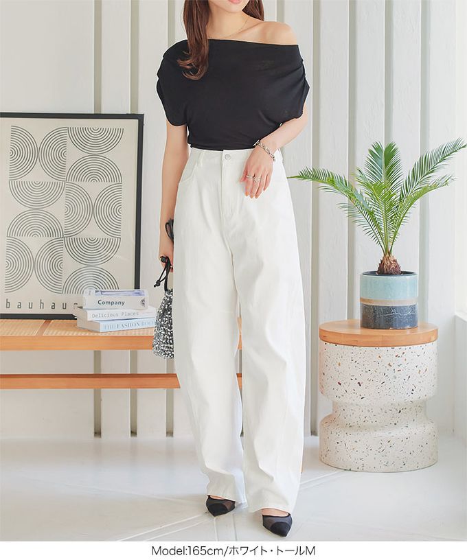 日本 Kobe Lettuce - 接觸冷感 時尚曲線錐型牛仔褲-(可選長度)-水藍