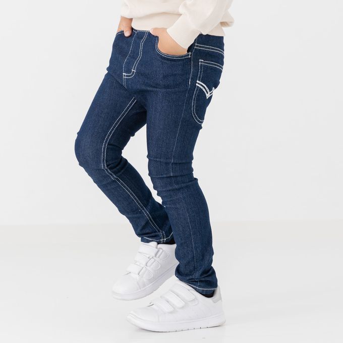 日本 Chil2 - EDWIN聯名 彈力合身牛仔褲-深藍