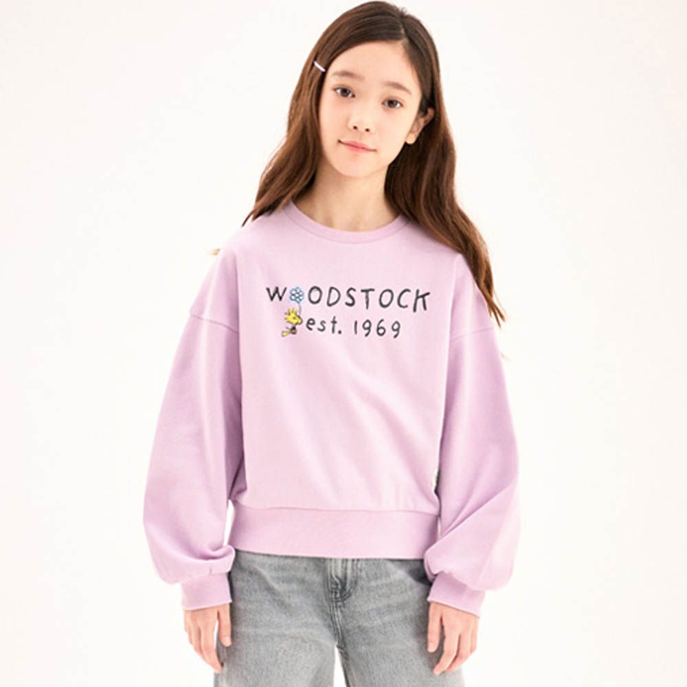 (聯名款)卡通人物糊塗塌客長袖大學T-淺粉紫