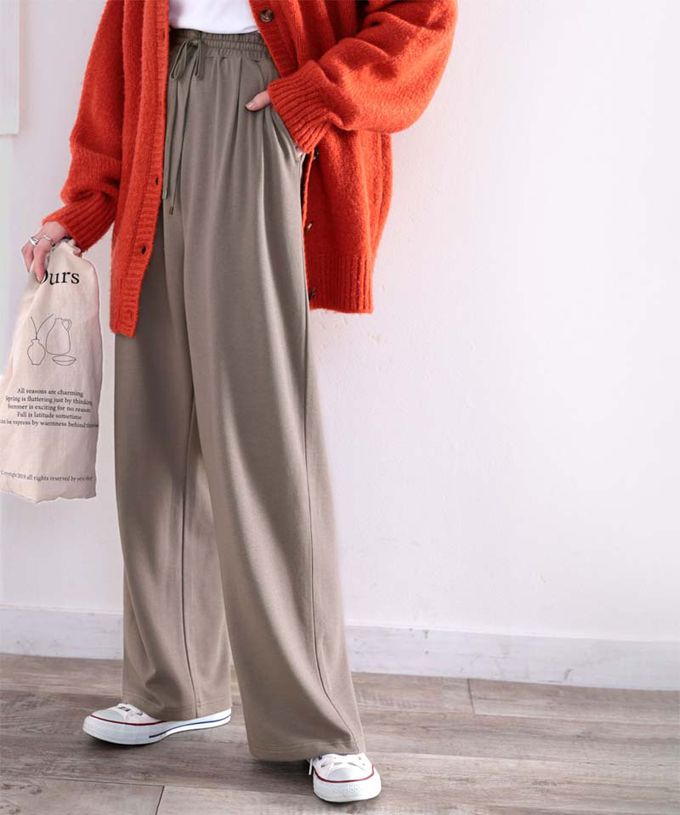 日本 Classical Elf - ＋3度 吸濕保暖裏起毛休閒長褲-棕灰