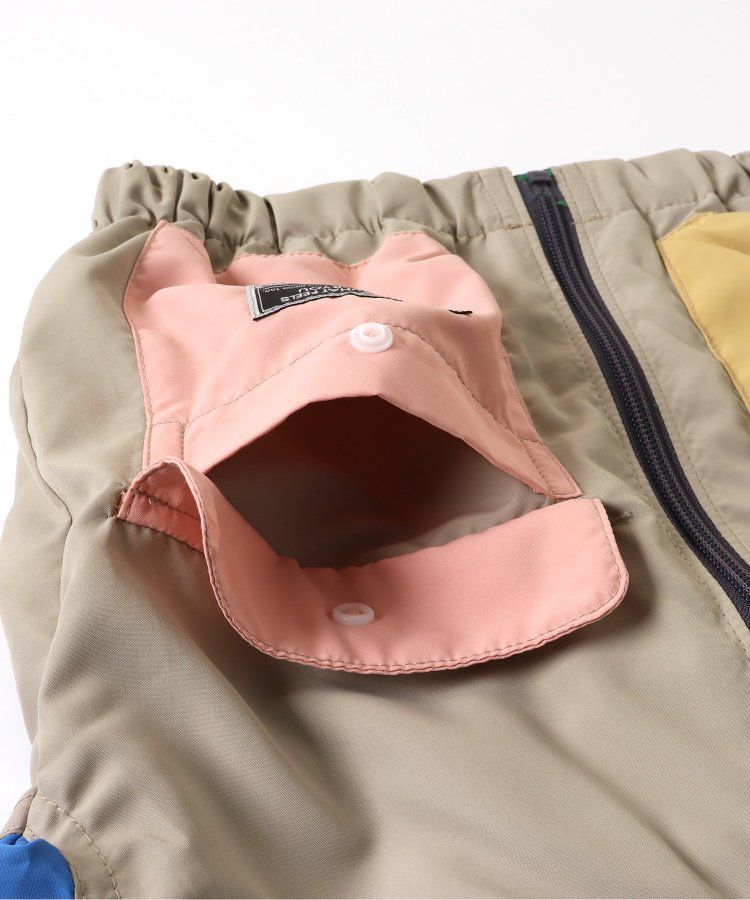 日本 BREEZE - 潑水加工 繽紛連帽防風外套-萊姆