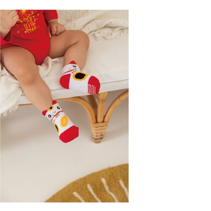 貝柔 Peilou - 新年春節止滑寶寶襪(3入組) (9-12cm)