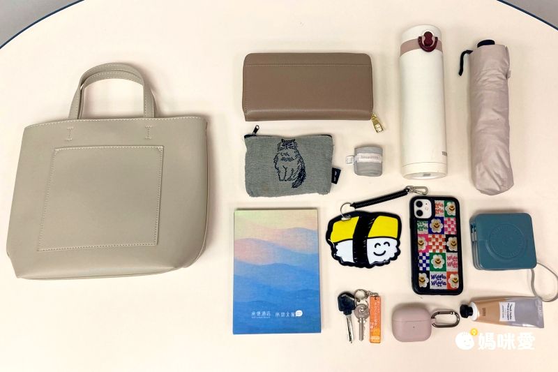 日本 polkapolka - [熱銷款] 輕量皮革肩肩背/手提托特包-煙燻粉