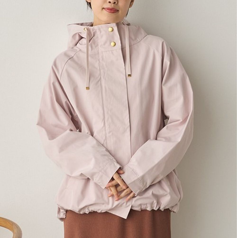防潑水 機能美型修身派克風衣外套-淺粉紅