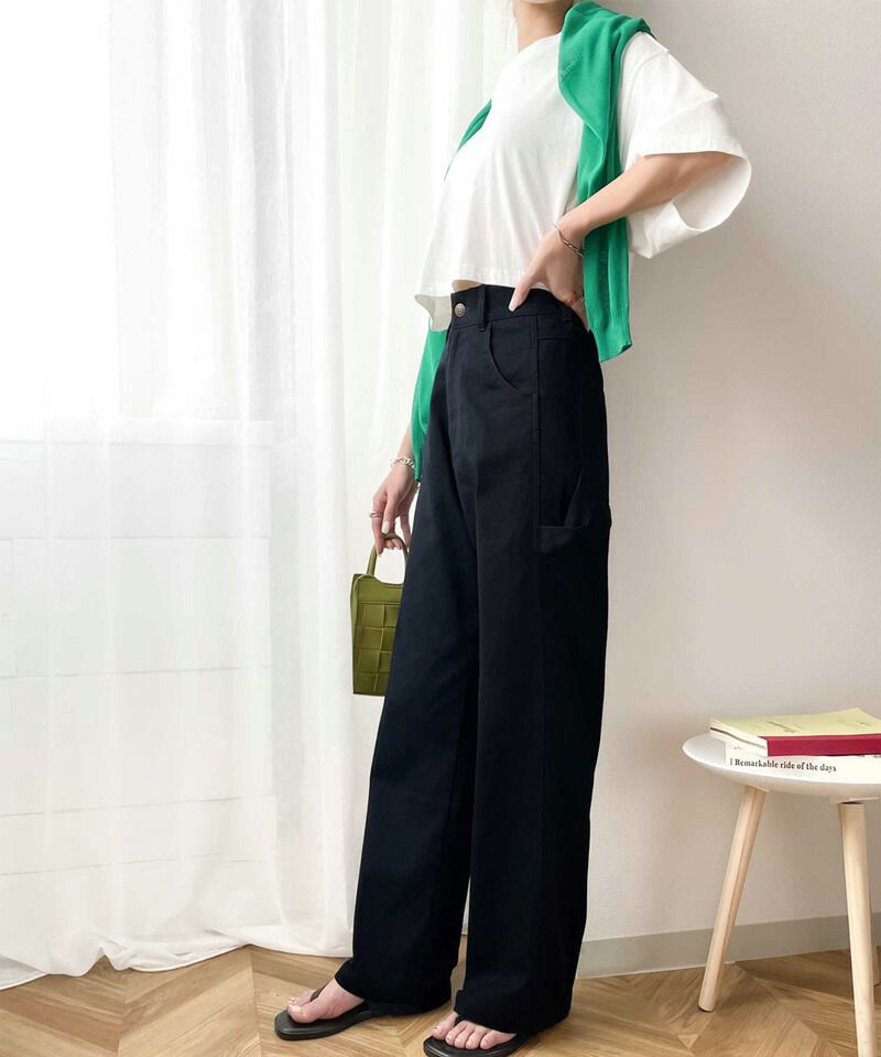 日本 Classical Elf - 超顯瘦厚磅百搭直筒褲-淺藍