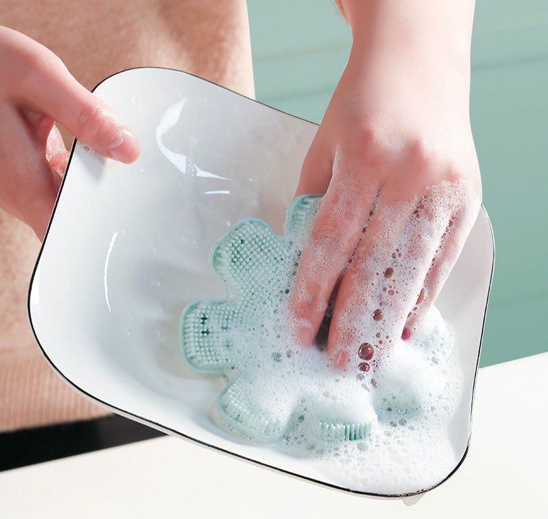 溫柔去污矽膠清潔刷-愛心-薄荷綠