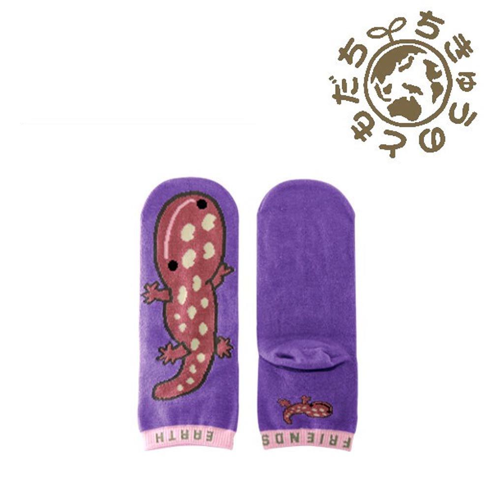 日本 aehwa - 地球的朋友 印花小童襪-大山椒魚-紫 (16~22cm)