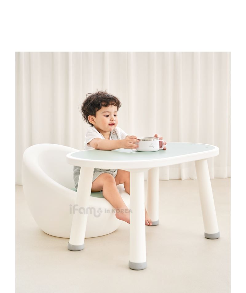 韓國 iFam - 兒童小沙發椅-奶茶色〈附灰色坐墊〉 (58.9cm x 55.8cm x 42.3cm)