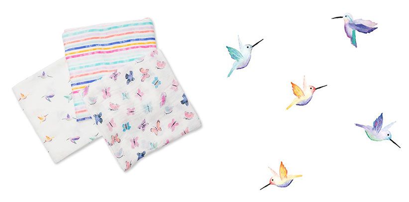 加拿大 lulujo - 竹纖維三入包巾禮盒組-花園