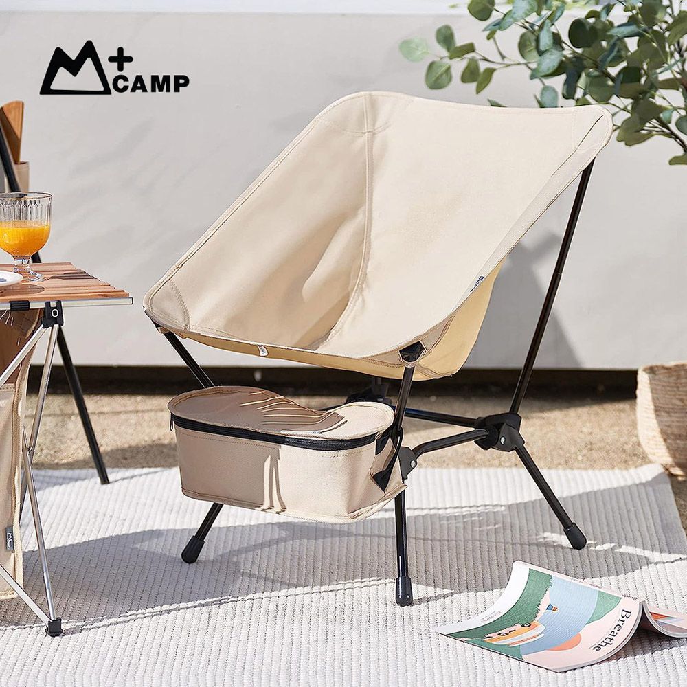 韓國M+CAMP - 戶外露營便攜摺疊式月亮椅(附椅下置物袋)