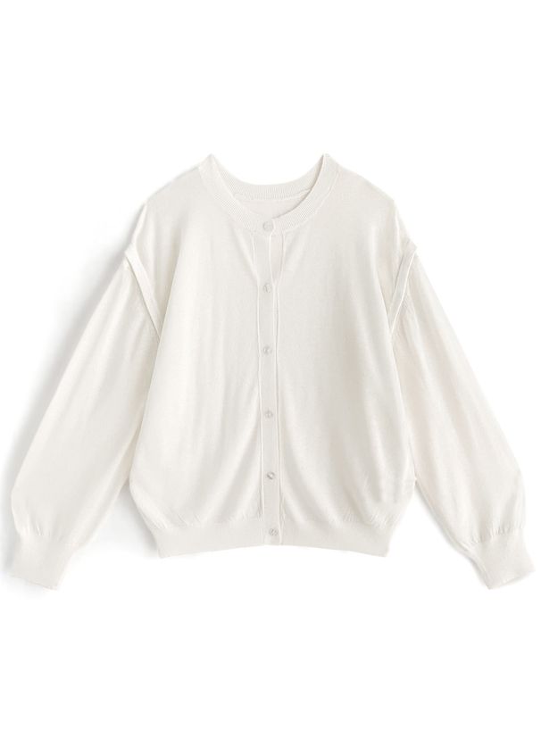 日本 GRL - 2WAY嫘縈混泡泡袖薄外套-奶油黃 (F)