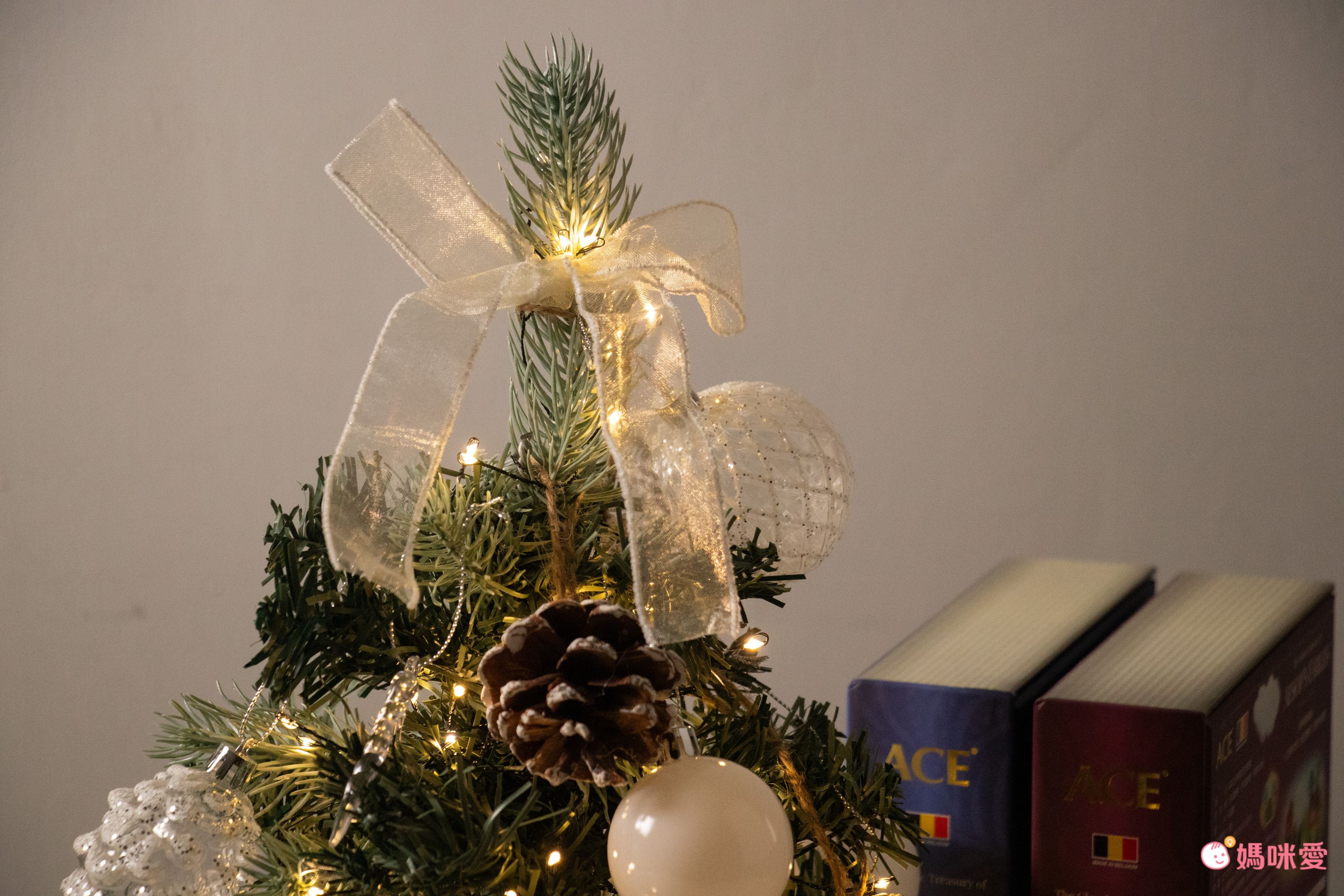 韓國 Bebe Deco - DIY迷你聖誕樹/聖誕樹燈飾組-復古霧紅 (30X45cm)