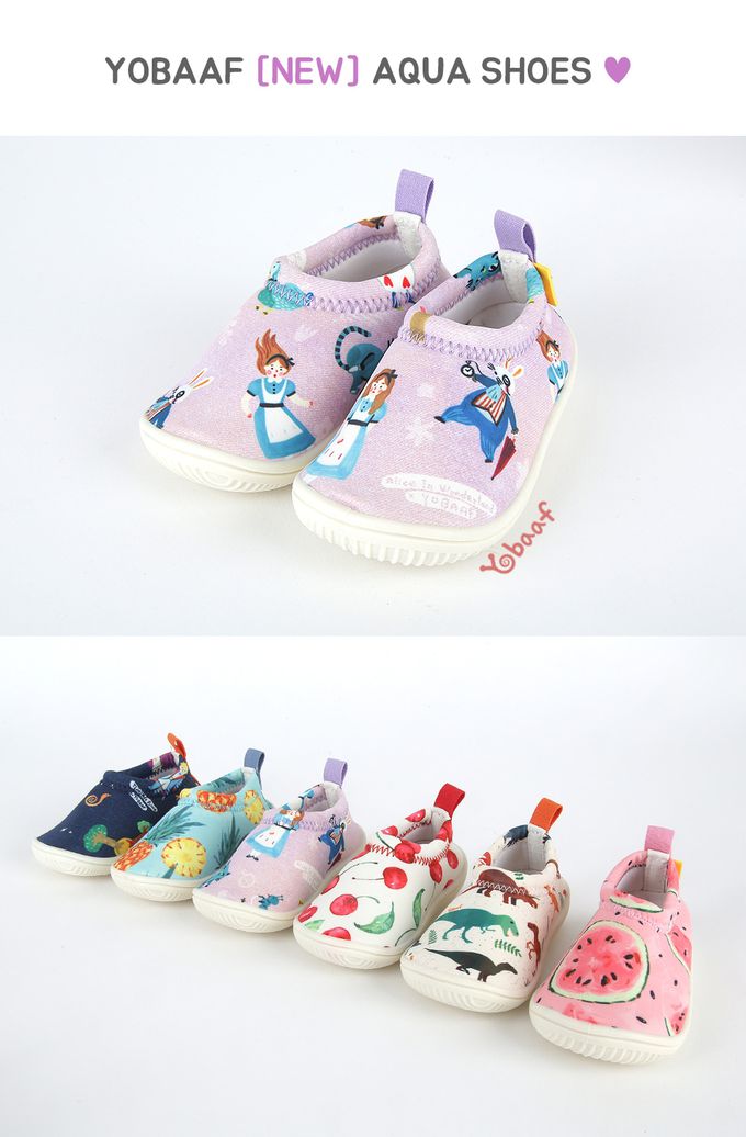 韓國 Yobaaf - 洞洞厚底兒童沙灘鞋/戲水鞋-童話少女