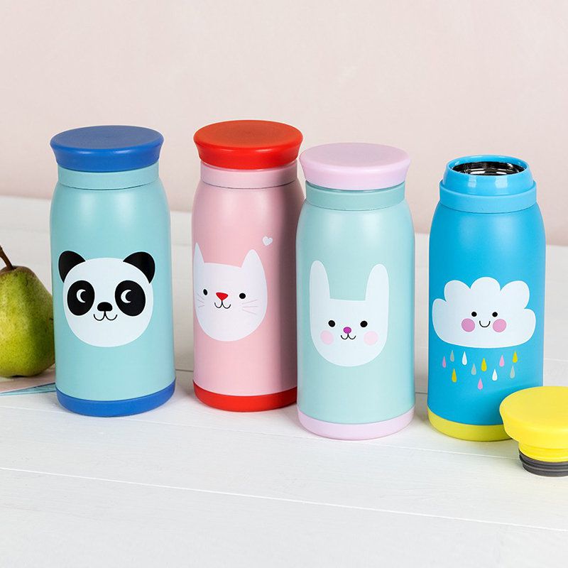 英國 Rex London - 不鏽鋼兩用保溫/保冷水瓶-迷人貓咪(350ML)