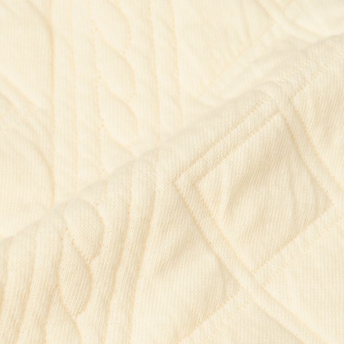 akachan honpo - 長袖鋪棉休閒上衣-下擺蕾絲-象牙白色