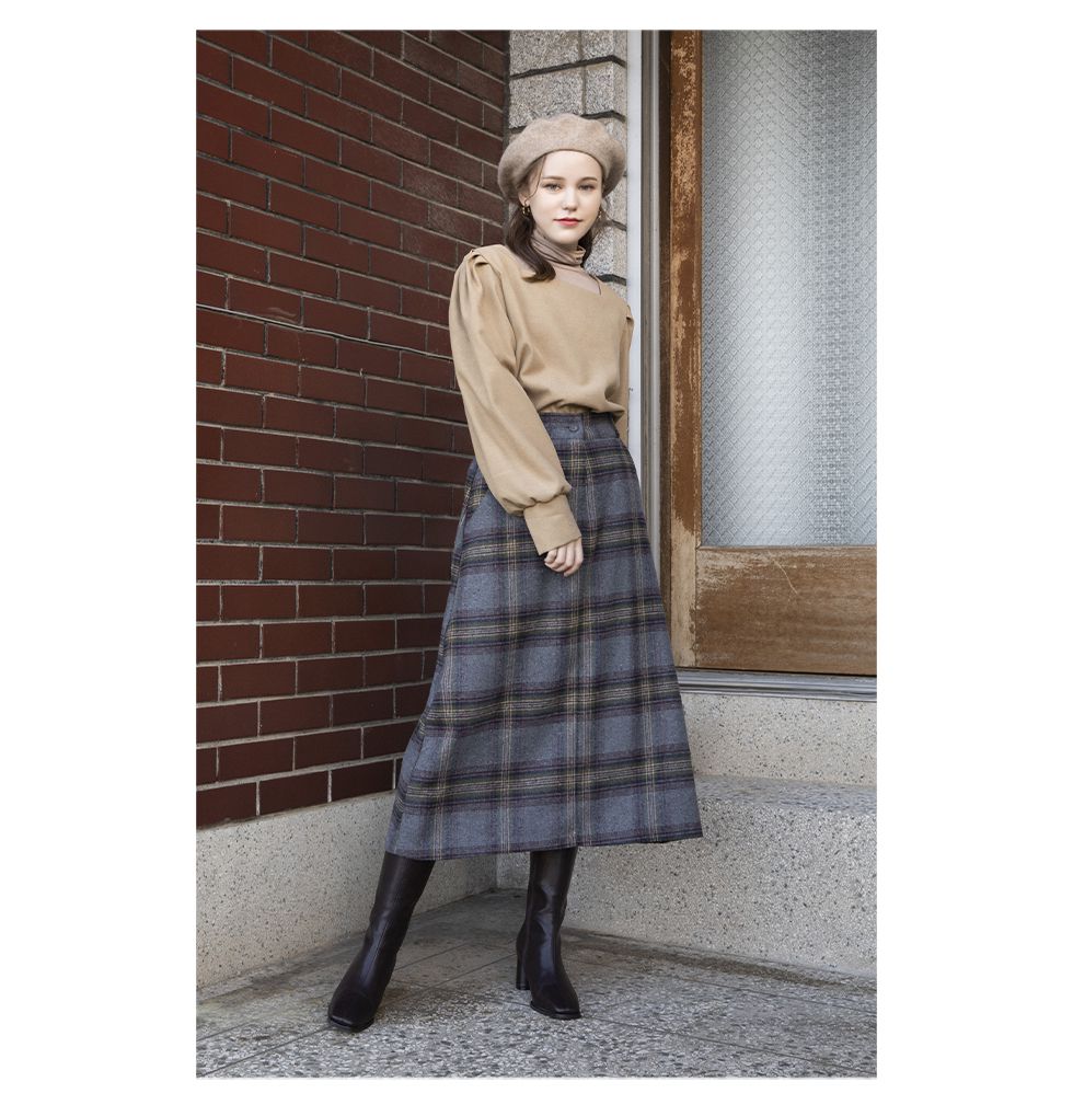 韓國 SOUP - ㄩ字嶺泡泡袖上衣-黑 (Free)