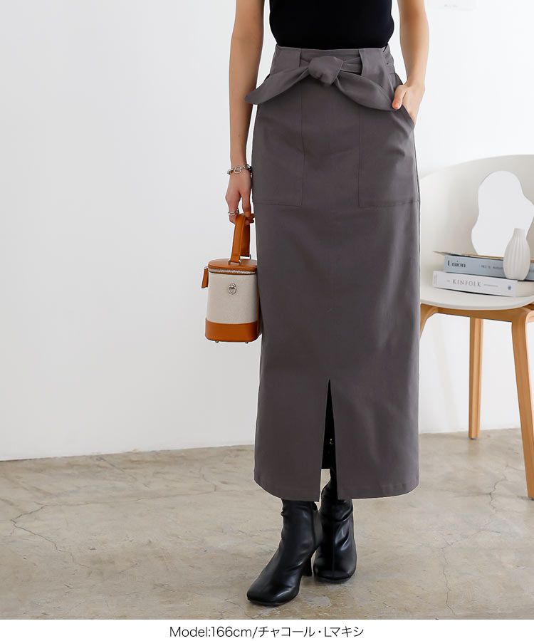 日本 Kobe Lettuce - 可愛扭結休閒長裙-草綠