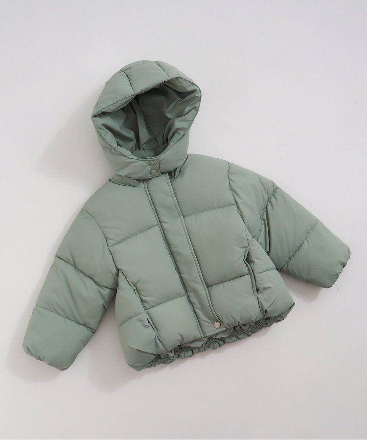 日本 BREEZE - 蓬鬆溫暖連帽立領羽絨外套-黑