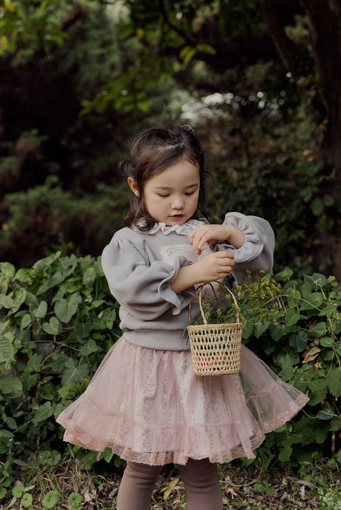 韓國 Puellaflo - 冬季必備！復古花印蕾絲裙內搭褲-玫瑰粉X咖