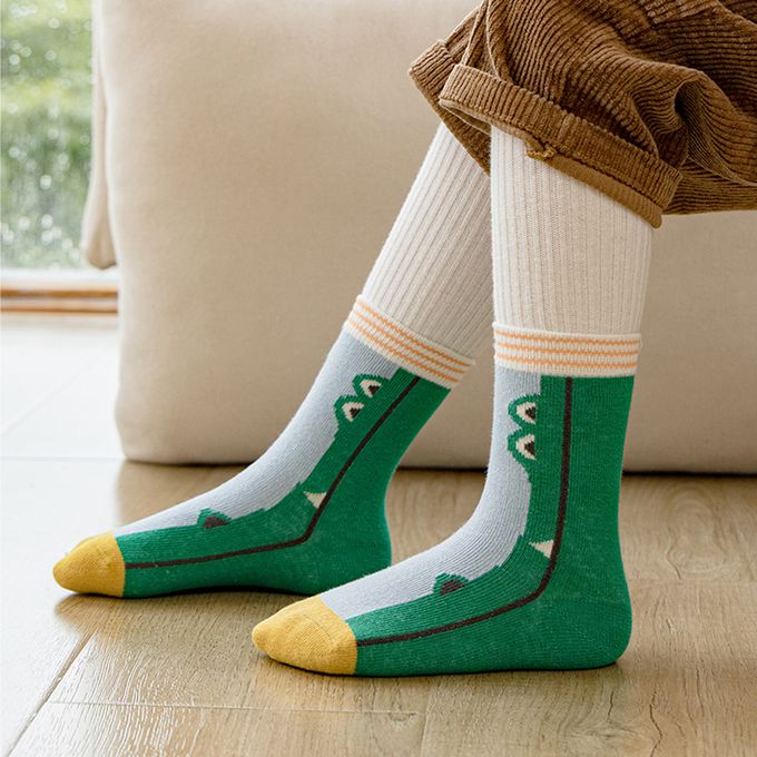 腳ㄚ子 - 幼/兒童棉質中筒襪 童襪 襪子 棉襪 兒童襪-萌龍傳說