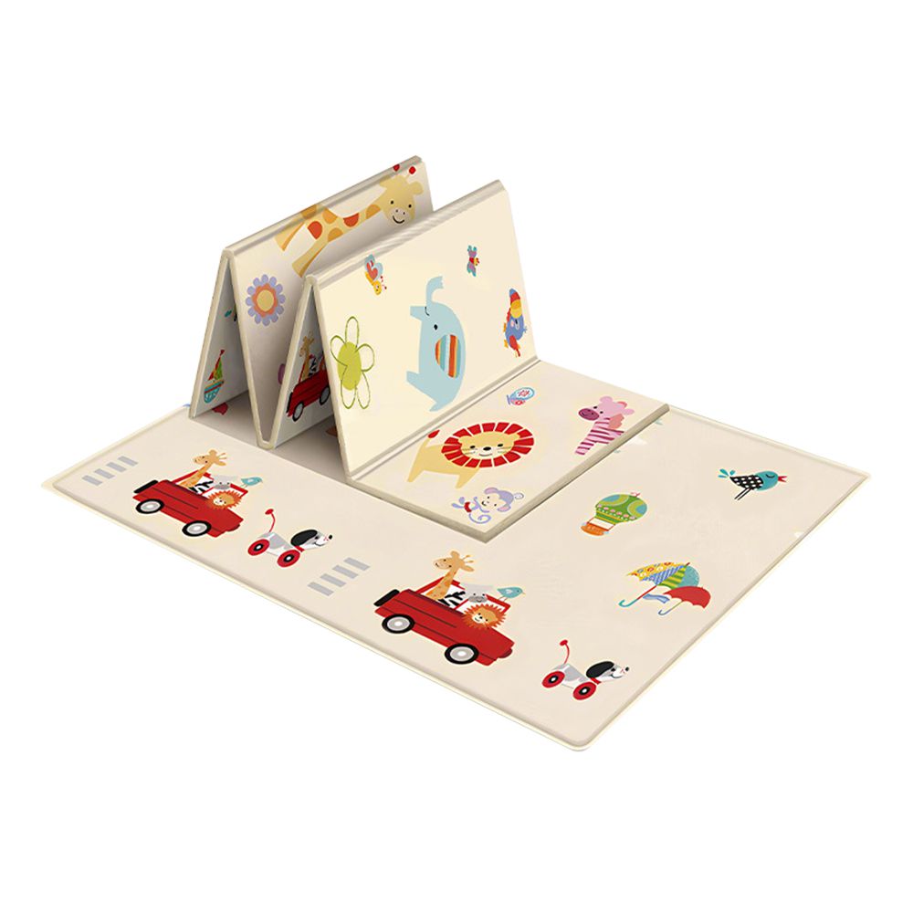 寶寶爬行墊 防水遊戲墊 防撞地墊 野餐墊-動物交通 (180*100cm)