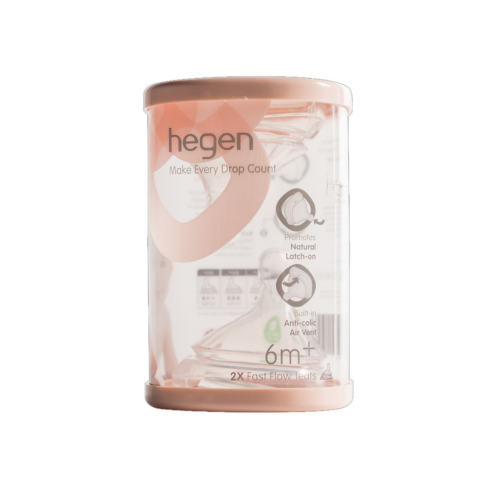 hegen - 防脹氣真實擬乳智慧奶嘴-快速 (兩入組)