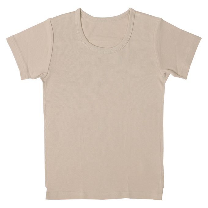 akachan honpo - 短袖圓領速乾上衣-2件組 素面-咖啡色