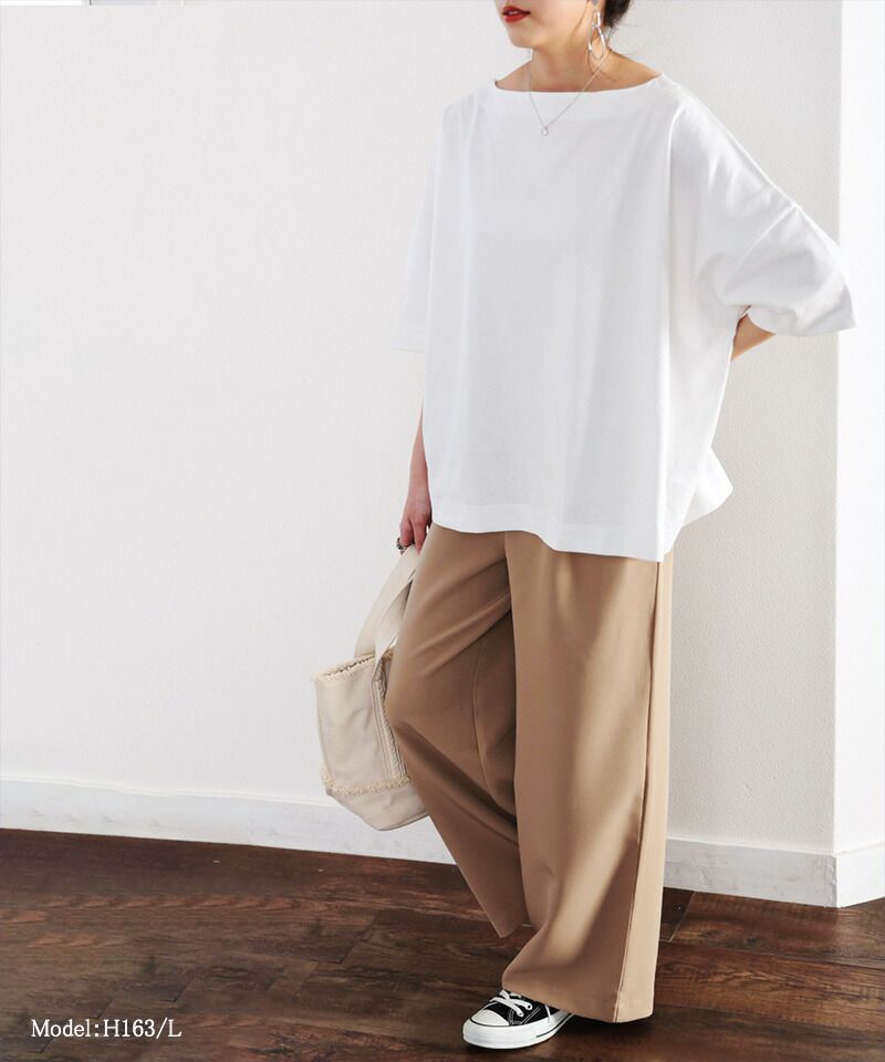 日本 Classical Elf - 船領顯瘦落肩五分袖上衣-黑